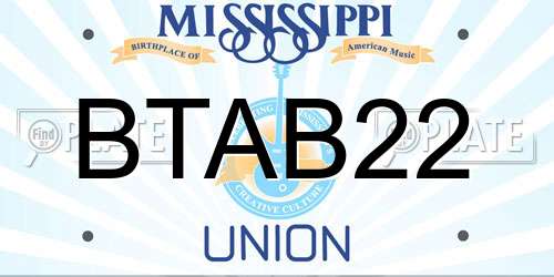 BTAB22 Mississippi License Plate