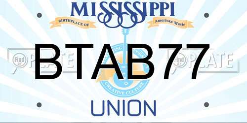 BTAB77 Mississippi License Plate