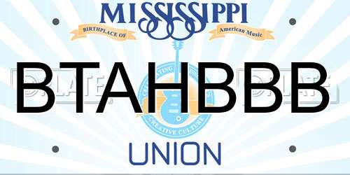 BTAHBBB Mississippi License Plate