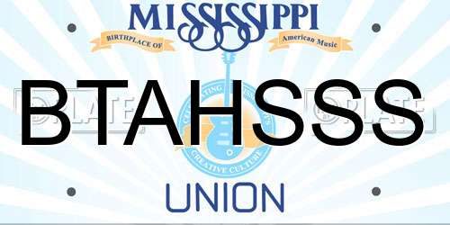 BTAHSSS Mississippi License Plate