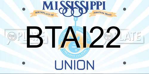 BTAI22 Mississippi License Plate