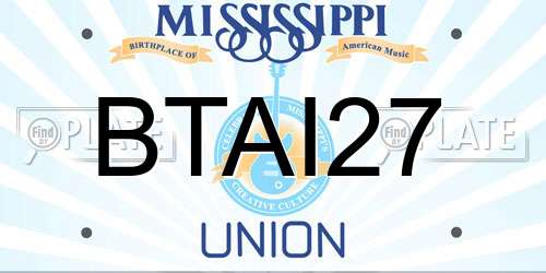BTAI27 Mississippi License Plate