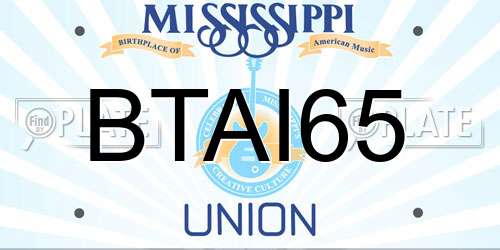 BTAI65 Mississippi License Plate