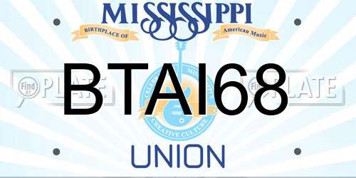 BTAI68 Mississippi License Plate
