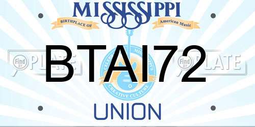 BTAI72 Mississippi License Plate