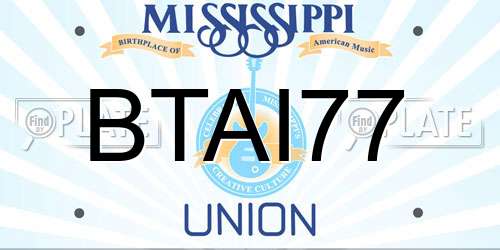 BTAI77 Mississippi License Plate