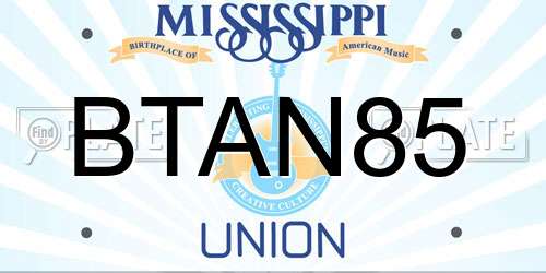 BTAN85 Mississippi License Plate