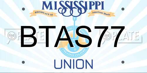 BTAS77 Mississippi License Plate