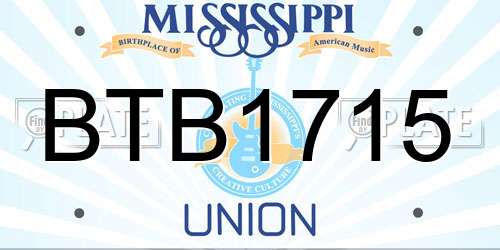 BTB1715 Mississippi License Plate