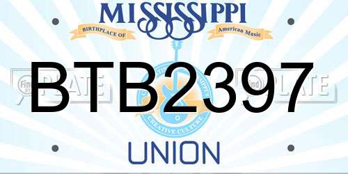 BTB2397 Mississippi License Plate