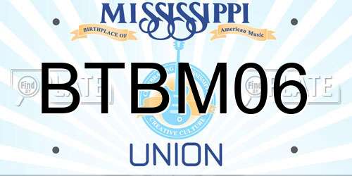BTBM06 Mississippi License Plate