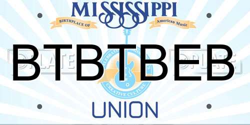 BTBTBEB Mississippi License Plate