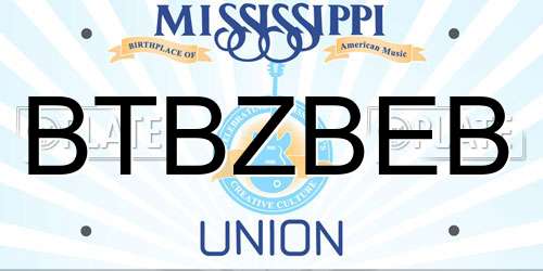 BTBZBEB Mississippi License Plate
