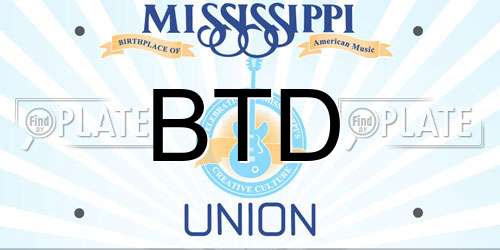 BTD Mississippi License Plate