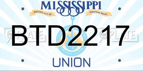 BTD2217 Mississippi License Plate