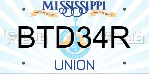 BTD34R Mississippi License Plate
