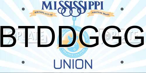 BTDDGGG Mississippi License Plate