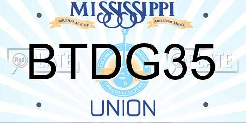 BTDG35 Mississippi License Plate