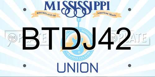 BTDJ42 Mississippi License Plate