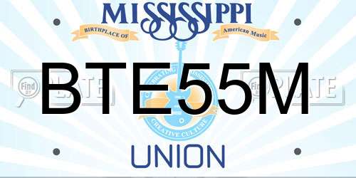 BTE55M Mississippi License Plate