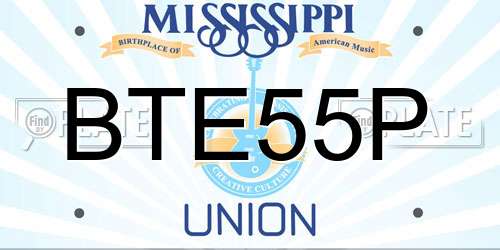 BTE55P Mississippi License Plate