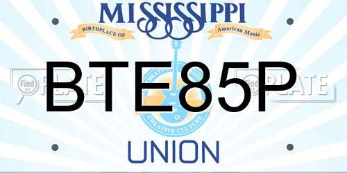 BTE85P Mississippi License Plate
