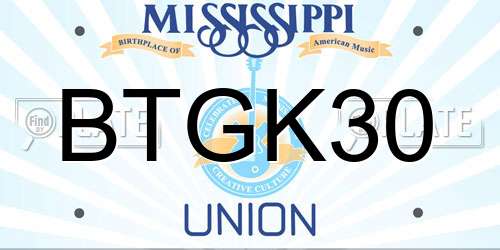 BTGK30 Mississippi License Plate