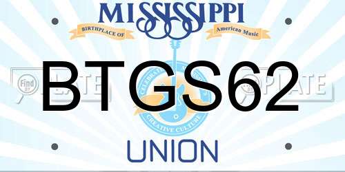 BTGS62 Mississippi License Plate