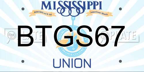 BTGS67 Mississippi License Plate