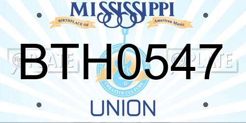 BTH0547 Mississippi License Plate