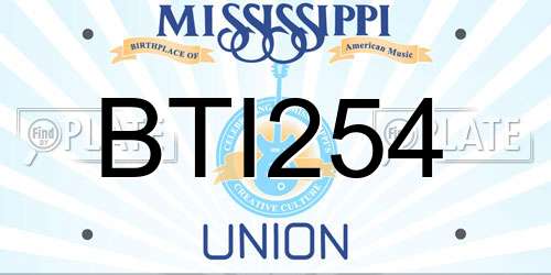BTI254 Mississippi License Plate