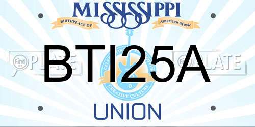 BTI25A Mississippi License Plate
