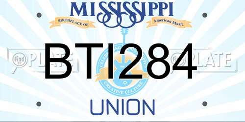 BTI284 Mississippi License Plate