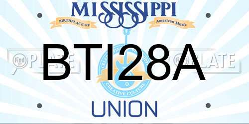 BTI28A Mississippi License Plate