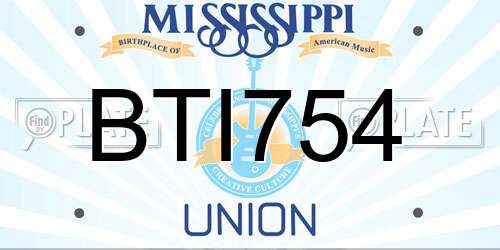 BTI754 Mississippi License Plate
