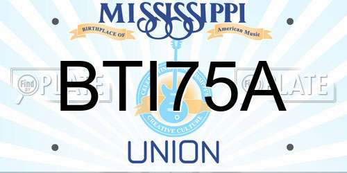 BTI75A Mississippi License Plate