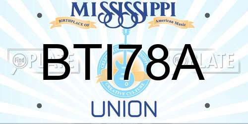 BTI78A Mississippi License Plate