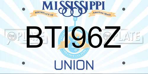 BTI96Z Mississippi License Plate