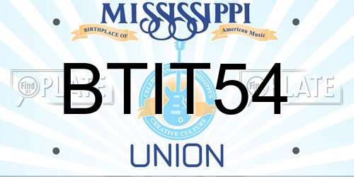 BTIT54 Mississippi License Plate
