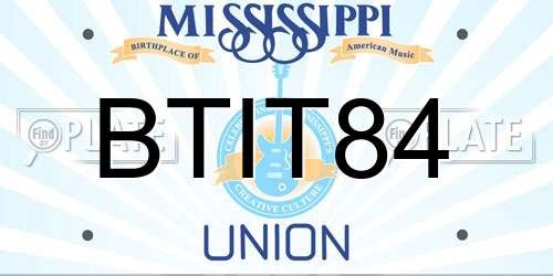 BTIT84 Mississippi License Plate
