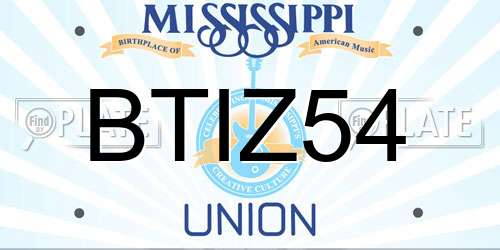 BTIZ54 Mississippi License Plate