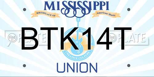 BTK14T Mississippi License Plate