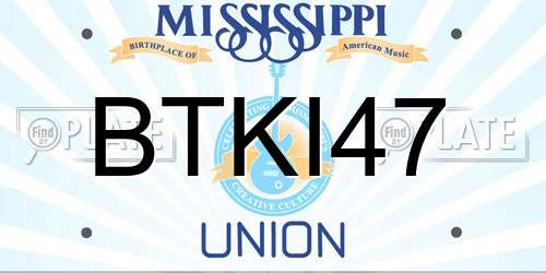 BTKI47 Mississippi License Plate