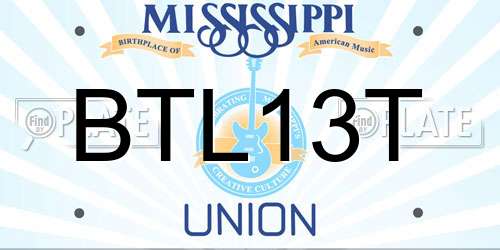 BTL13T Mississippi License Plate