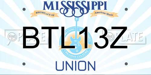 BTL13Z Mississippi License Plate