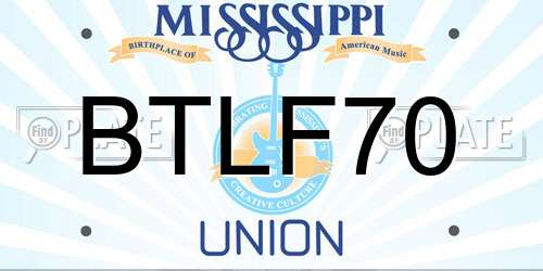 BTLF70 Mississippi License Plate