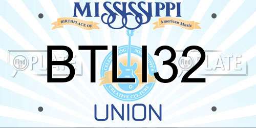 BTLI32 Mississippi License Plate