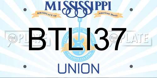 BTLI37 Mississippi License Plate