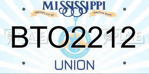 BTO2212 Mississippi License Plate