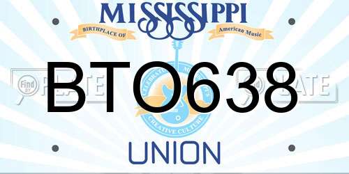 BTO638 Mississippi License Plate